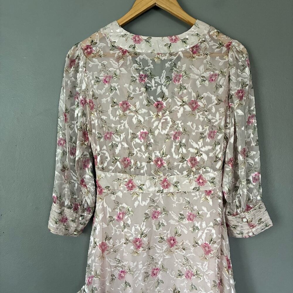 LOVESHACKFANCY Coquette Midi Dress | Lorencia Dress Silk Feminine Romantic  0/XS - Picture 12 of 13